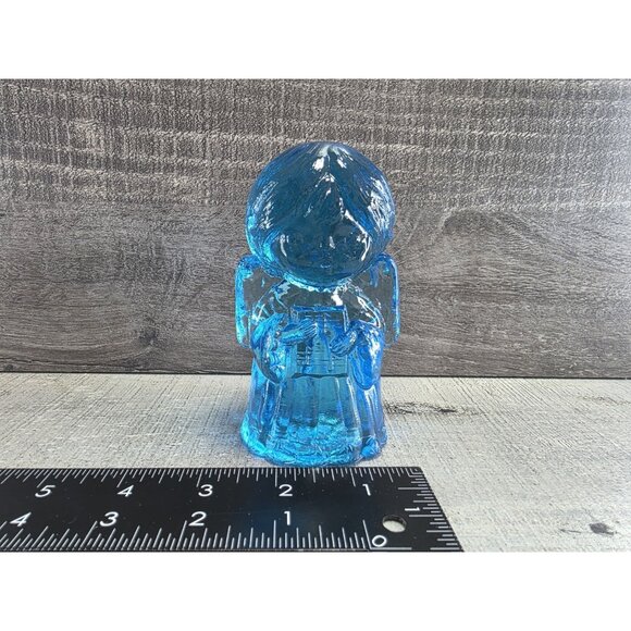 Angel Mosser Glass 1970s Blue Singing Winged 4" Paperweight Figure 76.8 - Picture 14 of 15